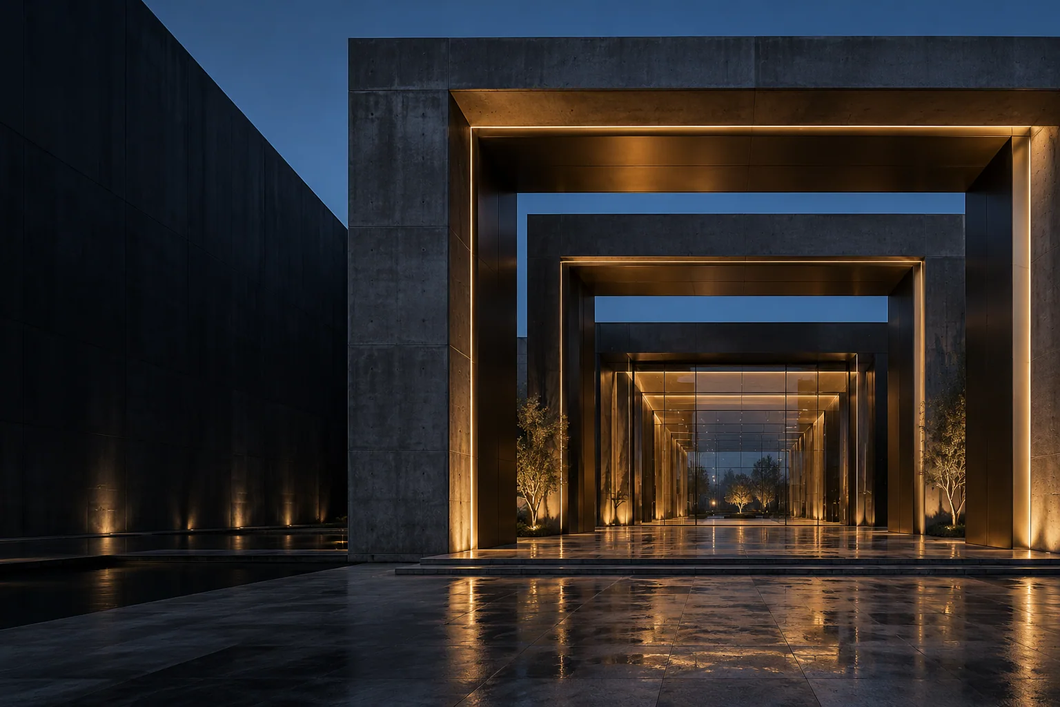 Konsep arsitektur monumental pada waktu senja